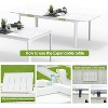 CAVINAS Dining Table Kitchen Table Aluminum Patio Extendable White Dining Room Table - 3 of 4