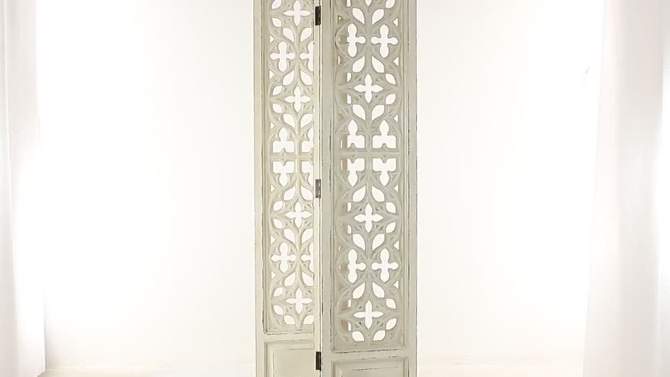 Country Cottage Wood Room Divider Screen White - Olivia &#38; May, 2 of 8, play video