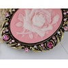 Alilang Vintage Gothic Cameo Rose Brooch Pin with Antique Silvery Tone and Rhinestone Accents - 3 of 4