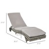 PAGED Pool Lounge Chairs Outdoor PE Rattan Cushioned Patio Sun Lounger with Wheels 5-Level Adjustable Backrest for Patio, Beach, Lawn - 4 of 4