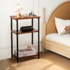DOMETOUR 3 Tier End Table Side Table Open Storage Nightstand for Bedroom Living Room Office, Small Space Telephone Table Coffee Table - 4 of 4
