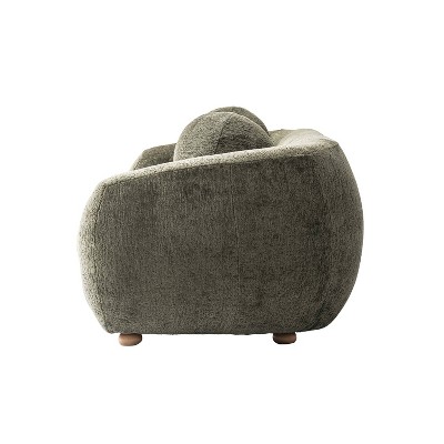 Tribeca Olive Green Chenille Upholstered Sofa with Wood Frame