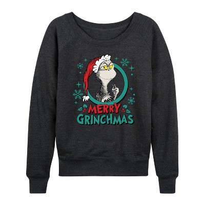 Women's - Dr. Seuss -  Lightweight French Terry Wide Neck Long Sleeve Shirt