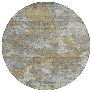 Gold And Ivory Abstract Washable Indoor Outdoor Area Rug - 1 of 4