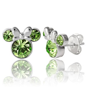 Disney Womens Minnie Mouse Birthstone Stud Earrings - 1 of 4
