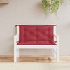 vidaXL Wine Red Garden Bench Cushions (2 pcs) - 39.4"x19.7"x2.8" - Oxford Fabric - Durable, Water-Resistant for Outdoor/Indoor Use - 2 of 4