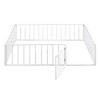 CAVINAS Kids Montessori Bed with Door,Versatile Metal Floor Bed with Fence,Twin/Full/Queen Size Toddler Bed for Bedroom Playroom,Black/White/Pink - 4 of 4