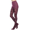 Memoi Floral Paisley Cotton Blend Sweater Tights Fuchsia Heather S-M - 4 of 4