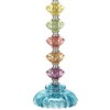360 Lighting Bohemian 21" High Small Modern Accent Table Lamps Set of 2 Multi-Color Stacked Glass Blue Shade Living Room Bedroom Bedside Nightstand - 4 of 4