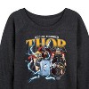 Women's - Marvel - Thor God of Thunder Lightweight French Terry Wide Neck Long Sleeve Shirt - 2 of 4
