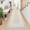 Washable Modern Scalloped Rug Non Slip Low Pile Rug Soft Contemporary Floor Cover Foldable Indoor Carpet for Living Room Bedroom Playroom Nursery - 2 of 4