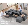 AMERLIFE Sectional Sofa with USB Ports, Cup Holders& Hidden Storage, U Shapes Couch- 4 Pieces Set - 4 of 4