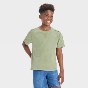 Boys' Short Sleeve Relaxed Fit Textured T-Shirt - Cat & Jack™ - 1 of 3
