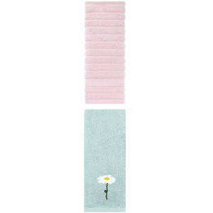REGALWOVEN Pure Cotton Soft Absorbent Hand Towel Set for Bathroom 14" x 30"/13" x 30" 2 Pcs - 1 of 4