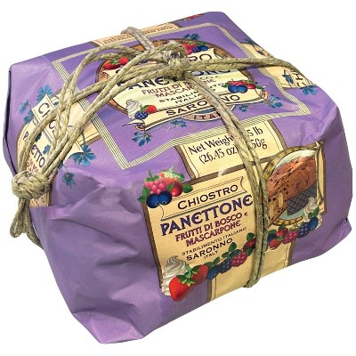 Chiostro di Saronno Mascarpone Fresh Cream & Berries Panettone Hand Wrapped 26.5 Oz. (750 G.)
