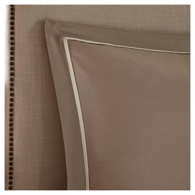 Taupe Queen Microfiber 24-Piece Bedding Set with Tufted Details
