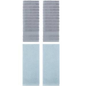 REGALWOVEN 4 Pcs Cotton Quick Drying Soft Striped Hand Towel 14" x 30" - 1 of 4