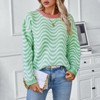 Coolmee Women's Colorblock Sweaters Trendy Crewneck Oversized Sweater Fall Casual Pullover Knit Sweater - 3 of 4
