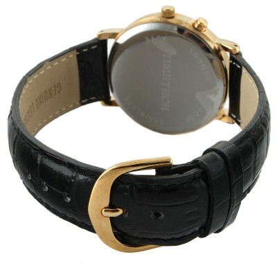 TIMETECH Glow in The Dark Light Up Watch with Black Leather Strap - image 2