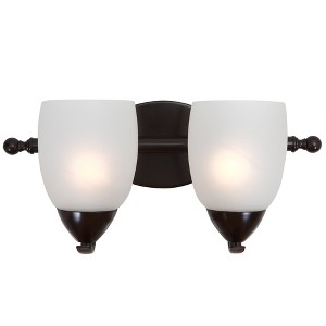 Yosemite Home Decor 1261-2V-ORB 2 Light Vanity with White Etched Glass, Bronze - 1 of 4