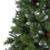 GDFStudio 7 Foot Mixed Spruce Pre Lit/Unlit Hinged Artificial Christmas Tree with Red Berry Frosted Branches and Frosted Pinecones - 4 of 4