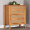 Baxton Studio Jenn Wood 4 Drawer Chest with Distressed Finished Rattan Golden Brown/Distressed Rattan - 4 of 4