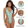 Clotth Women's Deep V Lace Teddy Bodysuit - Exquisite One Piece Lingerie, Babydoll Teddy Underwear - 2 of 4