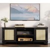 Rattan TV Stand for Living Room, Modern Entertainment Center or 70 in TV, Boho Media TV Console Table with Storage - 3 of 4