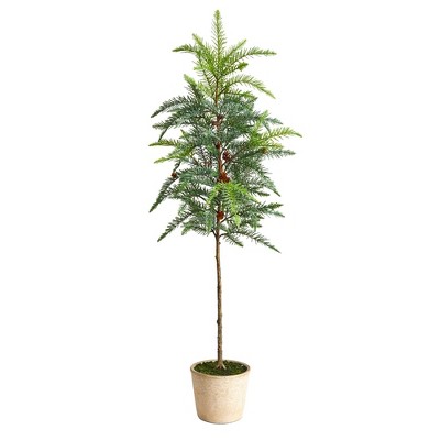 Nearly Natural 3.5-ft Winniepeg Artificial Pine Christmas Tree in Decorative Planter