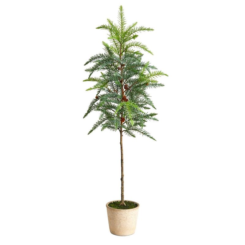 Nearly Natural 3.5-ft Winniepeg Artificial Pine Christmas Tree in Decorative Planter, 1 of 5