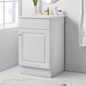 Mshliw 20 Inch Bathroom Vanity with Sink, Freestanding Cabinet with Soft Close Door and Adjustable Interior Shelf, Compact Design - 1 of 4