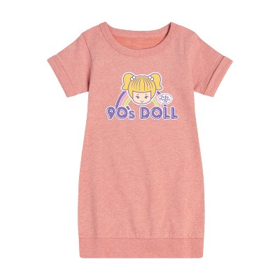 - Polly Pocket - 90s Doll Graphic Short Sleeve Fleece Dress