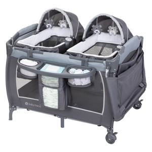 Baby Trend Lil Snooze Deluxe III Nursery Center Playard For Twins - Cozy Gray - 1 of 4