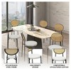 LeisureMod Euston Set of 4 Modern Dining Chairs – Wicker Back & Velvet Seat, Perfect for Dining Rooms and Kitchens - 4 of 4
