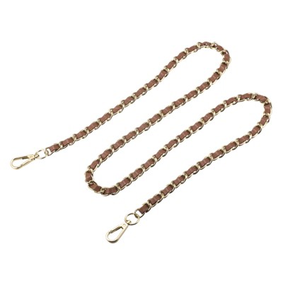 Unique Bargains Metal Corrosion-Resistant PU Leather Purse Flat Chain Straps