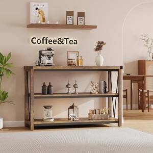 Jojoka Console Table with Storage – 3-Tier Wooden Entryway Table, Long Foyer & Hallway Sofa Back Table for Majlis & Living Room - 1 of 4