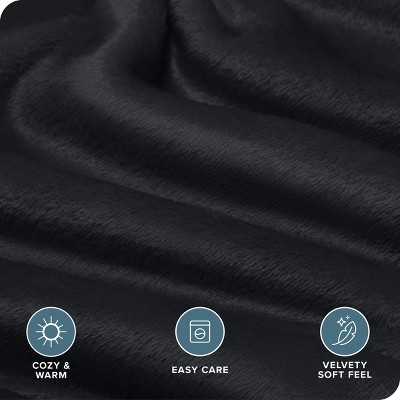 Full Black Microplush Polyester Deep Pocket Sheet Set