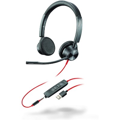 Plantronics Blackwire 3325 - Wired, Dual-Ear (Stereo) Headset with Boom Mic - USB-A / 3.5mm to Connect to Your PC and / or Mac - Works with Teams (Certified), Zoom & More