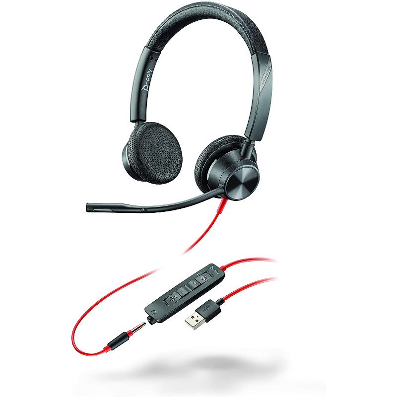 Plantronics Blackwire 3325 - Wired, Dual-Ear (Stereo) Headset with Boom Mic - Connect to Your PC/Mac - Works with Teams (Certified), Zoom & More, 1 of 4