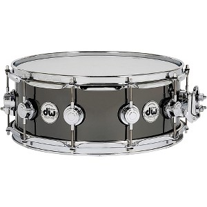 DW Collector's Series Black Nickel Over Brass Metal Snare Drum - 1 of 2