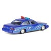 Greenlight 1/64 1992 Ford Crown Victoria Lowrider, Blue with Lightbar, California Lowriders Series 7 63080-F - 3 of 4