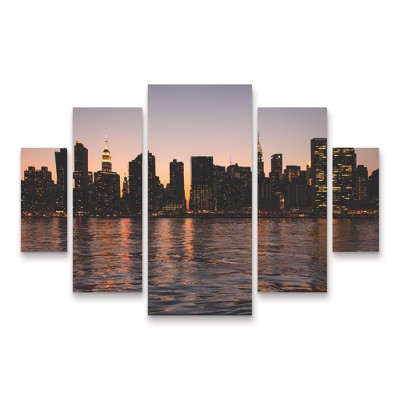 Trademark Fine Art -Robert Michaud Nyc Dusk 1  Panel Set Art