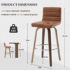 Bekrvio 26"/29" Swivel Bar Stools Set of 1/2/3/4, Faux Leather Upholstered Counter Chairs with Wood Legs, Mid-Century Seating for Kitchen Island - 3 of 4