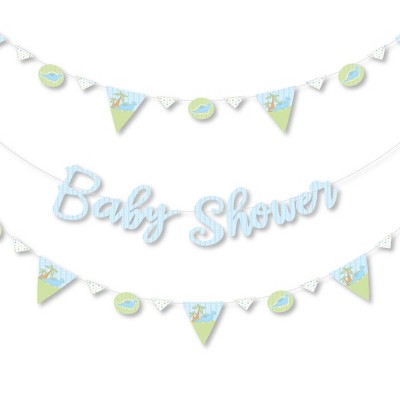 Big Dot of Happiness Baby Boy Dinosaur - Baby Shower Letter Banner Decoration - 36 Banner Cutouts and Baby Shower Banner Letters