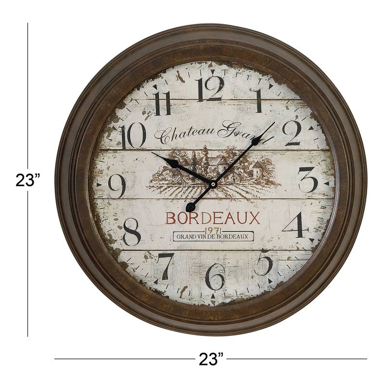 Metal Wall Clock with Bordeaux Brown - Olivia & May, 3 of 19