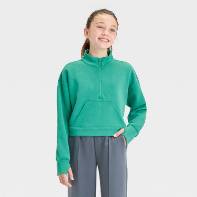 Girls' Airy Sleek 1/2 Zip Pullover Sweatshirt - All In Motion™