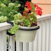 Set of 2 6" Indoor/Outdoor Clamp-On Flower Pot Holder Ring Brackets Black Powder Coat Finish - ACHLA Designs: Iron Planter Stands, Weatherproof - 2 of 4