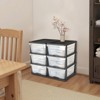 VEVOR Plastic Storage Drawers, 2 Pack Storage Organizer Drawer, 6 Drawers Closet Organization and Storage Dividers, Transparent&Black - 2 of 4