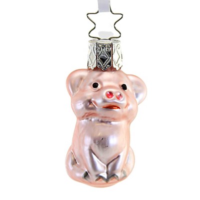 Inge Glas Mini Pig - One Ornament 2.0 Inches - Ornament Easter Christmas -  10117S021 - Glass - Pink