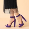 Allegra K Women's Open Toe Platform High Block Heel Ankle Strap Sandals - 2 of 4